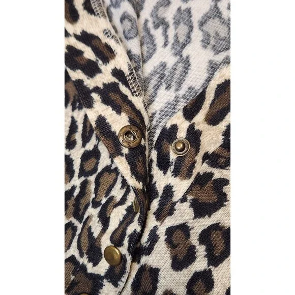 Animal Print Glam Cardigan Womens XL On Trend Luxe Casual - Picture 3 of 9
